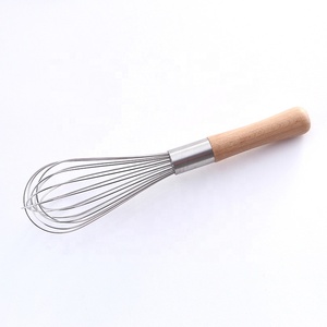 Baking Tools Beater Kitchen Stainless Steel <strong>Whisk</strong> <strong>with</strong> Wood <strong>Handle</strong> Kitchen <strong>Egg</strong> Whisker - Product Image 2