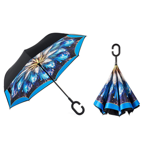 En gros personnalisé <span class=keywords><strong>Pas</strong></span> <span class=keywords><strong>Cher</strong></span> C poignée à l'envers <span class=keywords><strong>parapluie</strong></span> <span class=keywords><strong>inversé</strong></span> avec des nervures en fiber de verre - Product Image 1