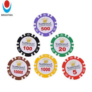 Bán Buôn 13.5G 40Mm Monte Carlo Đất Sét Cờ Bạc Trò Chơi Logo Trống Tùy Chỉnh Gốm ABS In Nhôm Trường Hợp Sòng Bạc Hoàng Gia Poker Chip