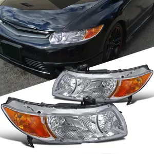 Auto Verlichting Toepassing Op 2006 2011 Voor Honda Civic 2Dr Coupe Chrome Koplampen Koplampen Lampen Links + Rechts