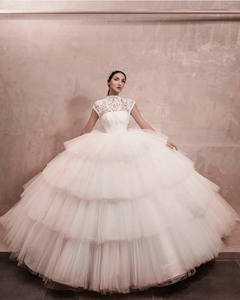 Vestidos <span class=keywords><strong>de</strong></span> Novia <span class=keywords><strong>de</strong></span> Encaje con <span class=keywords><strong>Cuello</strong></span> Alto y Falda <span class=keywords><strong>de</strong></span> Tul, Vestido <span class=keywords><strong>de</strong></span> Novia Blanco con Falda <span class=keywords><strong>de</strong></span> Tul, Vestido <span class=keywords><strong>de</strong></span> Novia <span class=keywords><strong>de</strong></span> Marca - Product Image 3