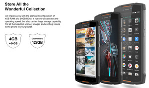 Fábrica más barata 5.5 pulgadas FHD Octa-core 4G RAM + 64G ROM tarjeta SIM dual huella digital IP68 Teléfono robusto, teléfono i - Product Image 5