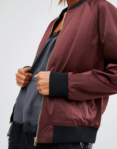 OEM 100% poliéster Material de la cáscara de la cremallera en blanco chaqueta de <span class=keywords><strong>mujer</strong></span> al por mayor barato - Product Image 2