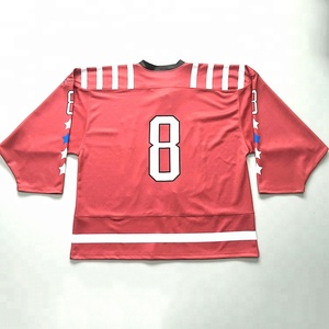 Pratique bon marché Personnalisé De Haute Qualité Rouge Maillots De Hockey Sur Glace Patron De Couture - Product Image 4