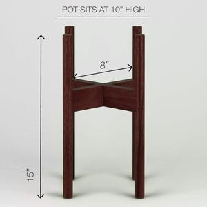 Supporto <span class=keywords><strong>per</strong></span> Piante in Legno di Bambù Stile Metà Secolo, Regolabile <span class=keywords><strong>per</strong></span> <span class=keywords><strong>Interni</strong></span>, <span class=keywords><strong>per</strong></span> Vasi e Fioriere, in Noce Nero e Bambù Scuro - Product Image 3
