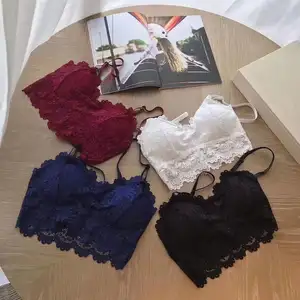 Lencería Sexy de encaje sin aros para mujer, Tops de tubo, sujetador suave, ropa interior, 2019