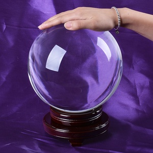 Esfera de Cristal Transparente Gigante para Adivinación de 200 mm (8 Pulgadas), Esfera de Vidrio con Base de Madera Gratuita, Adornos de Decoración para el Hogar - Product Image 2