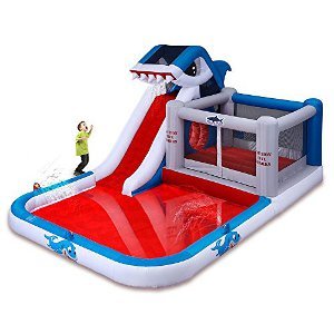 <strong>Jumping</strong> from airborne inflatable for children inflatable house Castle <strong>shark</strong> with Water Slide - Product Image 3