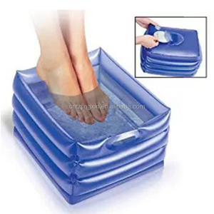 Bassin de massage pour les pieds pliable en PVC écologique et durable, gonflable, 26 cm, portable pour le camping et les fêtes à la <span class=keywords><strong>piscine</strong></span> - Product Image 1