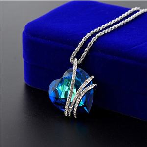 Gioielli di moda grande blu per sempre amore titanico <span class=keywords><strong>cuore</strong></span> <span class=keywords><strong>dell</strong></span>'<span class=keywords><strong>oceano</strong></span> <span class=keywords><strong>collana</strong></span> pendente di cristallo per le donne - Product Image 6