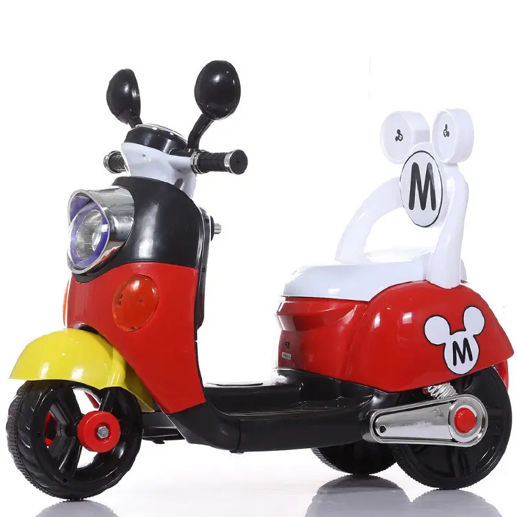 Triciclo de motocicleta eléctrica para niños, carrito de bebé con batería para niños y niñas, coche de juguete para sentarse, venta al por mayor