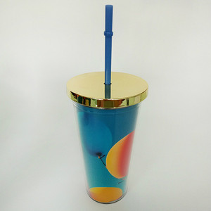 Reutilizable taza <span class=keywords><strong>24</strong></span> oz doble pared aislar acrílico vaso de plástico con tapa - Product Image 6