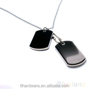 Armée Tactique Style Black 2 <span class=keywords><strong>Dog</strong></span> Tags Chaîne Beauté Collier Pendentif Hommes pour Hommes Bijoux 02IR - Product Image 4