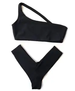Personnalisé sexy maillot de bain brésilien pour les femmes matures sexy sans couture maillots de bain simple sangle bikini