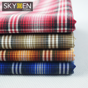 Vente <span class=keywords><strong>chaude</strong></span> plaid tartan vérifier chemises chemise 100% coton sergé tissu - Product Image 4