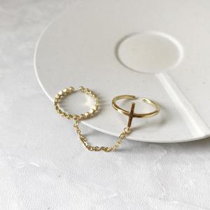 Anelli Trendy in <span class=keywords><strong>Argento</strong></span> <span class=keywords><strong>925</strong></span> con Zirconi, <span class=keywords><strong>Anello</strong></span> a <span class=keywords><strong>Catena</strong></span> Regolabile con Croce per Donne - Product Image 3