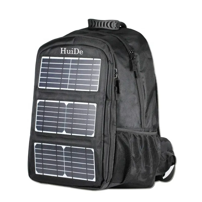 Sac à dos haute capacité pour ordinateur portable 48L jusqu'à 17 pouces 10W avec chargeur de panneau solaire avec port de sortie USB 5V