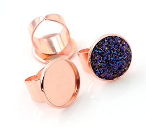 20Mm Cổ Điển 7 Màu Mạ Đồng Thau Cài Đặt Vòng Điều Chỉnh Trống/Cơ Sở Phù Hợp Với Ngọc Mài Tròn 20Mm, Nút; Bezels Nhẫn - Product Image 3