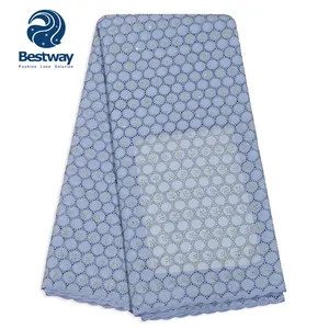 Bestway Sky Blue Wholesale Swiss Voile Lace In Switzerland Pretty Voile Laces For African Sewing Dress SL0465