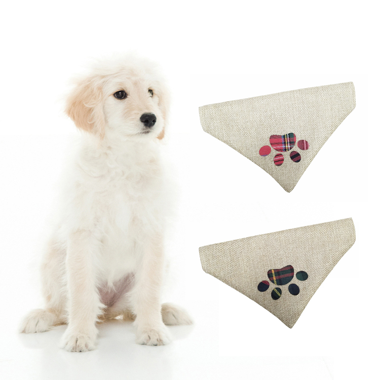 Джут pet интимные аксессуары собака шарф OEM логотип пользовательские белый Большой Собака Бандана