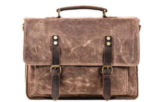 Batik vải da Crossbody của nam giới Retro giản dị không thấm nước Túi xách hàng ngày kinh doanh sử dụng cặp - Product Image 4