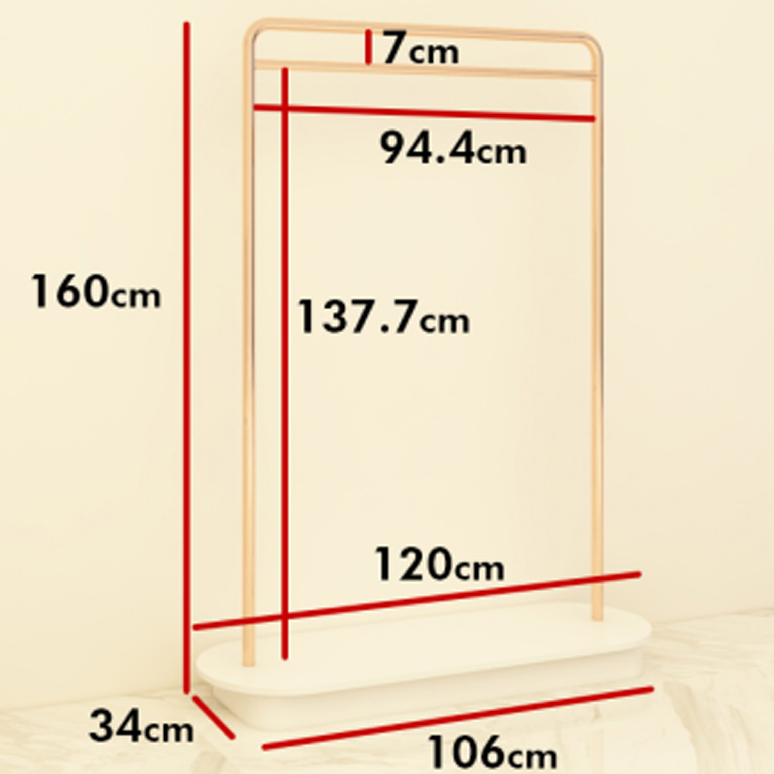Apache Gold for Modern Metal Display Stand with Custom Logo Floor Standing Child Garment Rack for Retail Shops — view 3