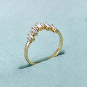 Lozrunve เครื่องประดับ Boho อัญมณีที่สวยงาม925เงินสเตอร์ลิงโค้ง Baguette แหวนแต่งงาน