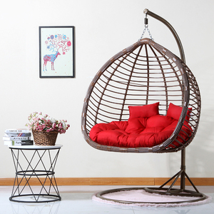 Caldo Casuale Appeso Sedia Rattan Del Pe di Vimini Due Posti Altalena Sedia in Outdoor - Product Image 5