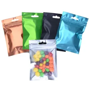 Couleur unie refermable mylar imprimé sac de fermeture à glissière en plastique pour épices 1g 3.5g 4g 5g 10g