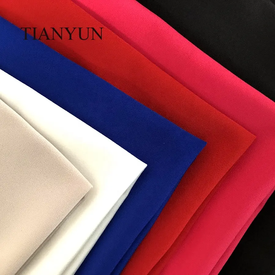 Hot Sale Korean Style Polyester Spandex Nude 4 Way Stretch Pure Crepe Fabric