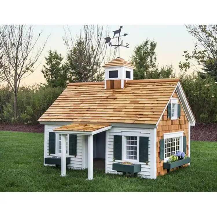 Casa de madera prefabricada impermeable para niños, casa de campo, casa de juegos