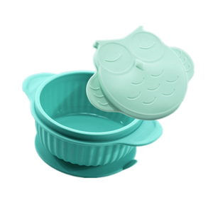 Alimentación del bebé de succión tazón con tapa libre de BPA silicona niño tapa de bebé de la FDA grado antideslizante mantel - Product Image 1