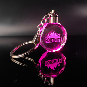 Venta caliente <span class=keywords><strong>Fortnite</strong></span> Octágono siete color opcional <span class=keywords><strong>de</strong></span> luz LED llavero <span class=keywords><strong>de</strong></span> cristal para regalo <span class=keywords><strong>Regalos</strong></span> - Product Image 3