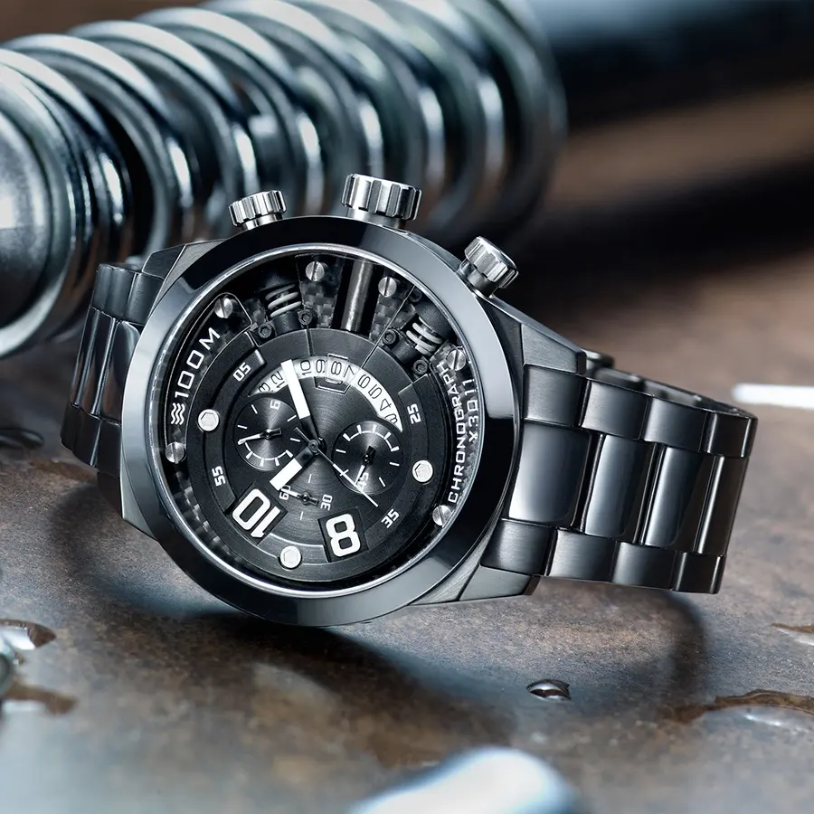 แบรนด์ที่มีชื่อเสียงนาฬิกาข้อมือมือส่องสว่างบุรุษที่ถอดออกได้อัตโนมัติฤดูใบไม้ผลิแถบชายนาฬิกา