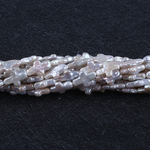 Gros Naturelles de Culture Irrégulière Croix Forme <span class=keywords><strong>Perles</strong></span> D'eau Douce Baroque <span class=keywords><strong>Perles</strong></span> - Product Image 2