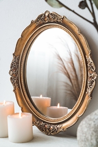 <span class=keywords><strong>Espejo</strong></span> de Madera Retro <span class=keywords><strong>Dorado</strong></span> Hecho a Mano para <span class=keywords><strong>Baño</strong></span>, <span class=keywords><strong>Espejo</strong></span> de Pared Colgante Estilo Marroquí para Decoración del Hogar - Product Image 5