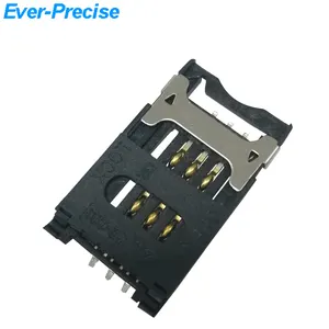 6pins SIM Card Connector holder with a metal lock clip