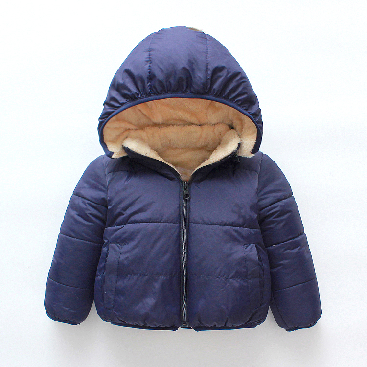 Пользовательские зимние темно синие с длинным рукавом теплые детские куртки капюшоном для мальчиков