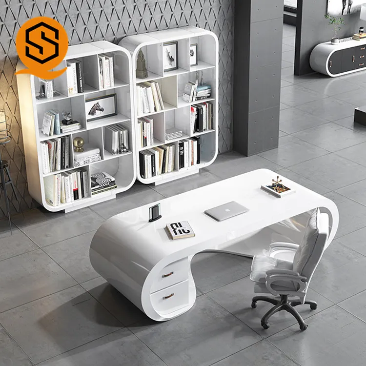 Rekabetçi fiyat beyaz/siyah ofis mobilyaları ofis masası patron masası çalışma masaları