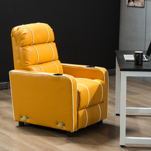 Chaise de cinéma contemporain, chaise de cinéma en cuir PU inclinable, <span class=keywords><strong>chaises</strong></span> de cinéma avec porte-gobelet, livraison gratuite - Product Image 4