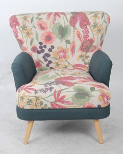Bois Jambe Canapé Chaise, Fleur <span class=keywords><strong>Tissu</strong></span> <span class=keywords><strong>Fauteuil</strong></span>, Chaise Accoudoir Chaise D'appoint <span class=keywords><strong>Tissu</strong></span> - Product Image 2