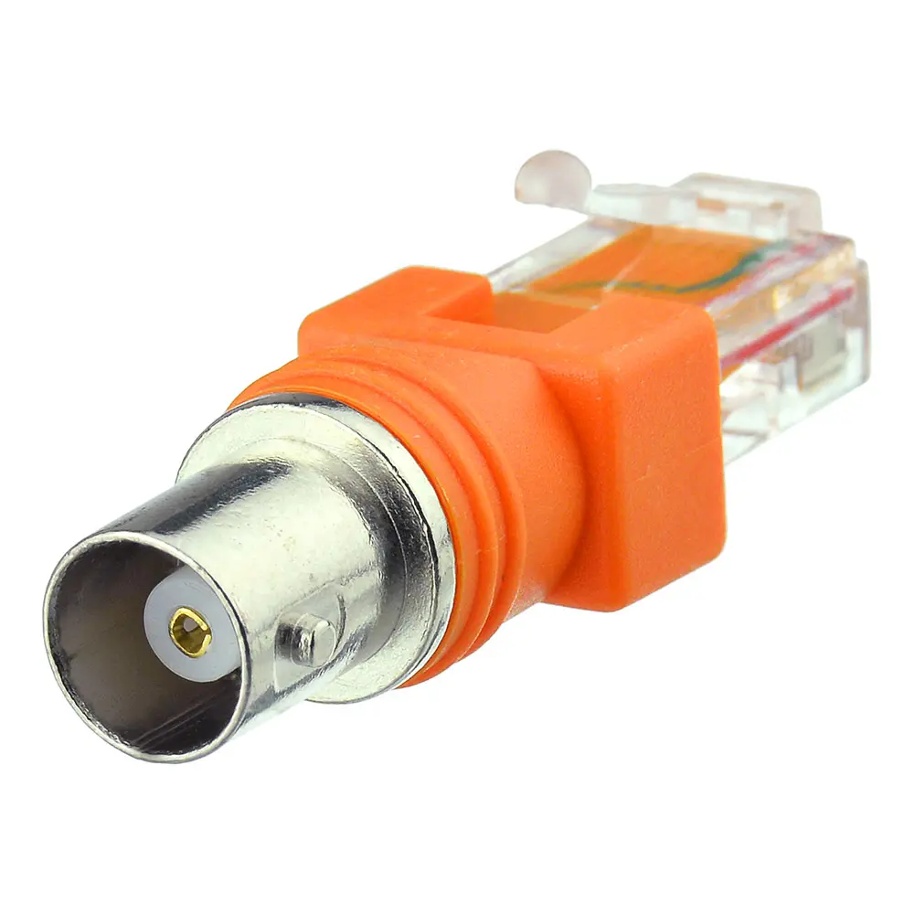 Adaptador de tomada fêmea rj45, adaptador conversor de tomada coaxial para acoplador de cano, conector rf rj45