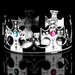 Nouvelle couronne royale dorée et argentée en plastique, uniforme, code roi, grande couronne, gâteau d'anniversaire, couronne de <span class=keywords><strong>prince</strong></span> en cuivre - Product Image 4