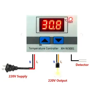 thermostat digital 220 Suppliers-Inkubator Termostat AC 12/24/220 10A, Kontroler Temperatur, Termometer Digital LED Stasiun Cuaca, Pemindai Komputer Mikro