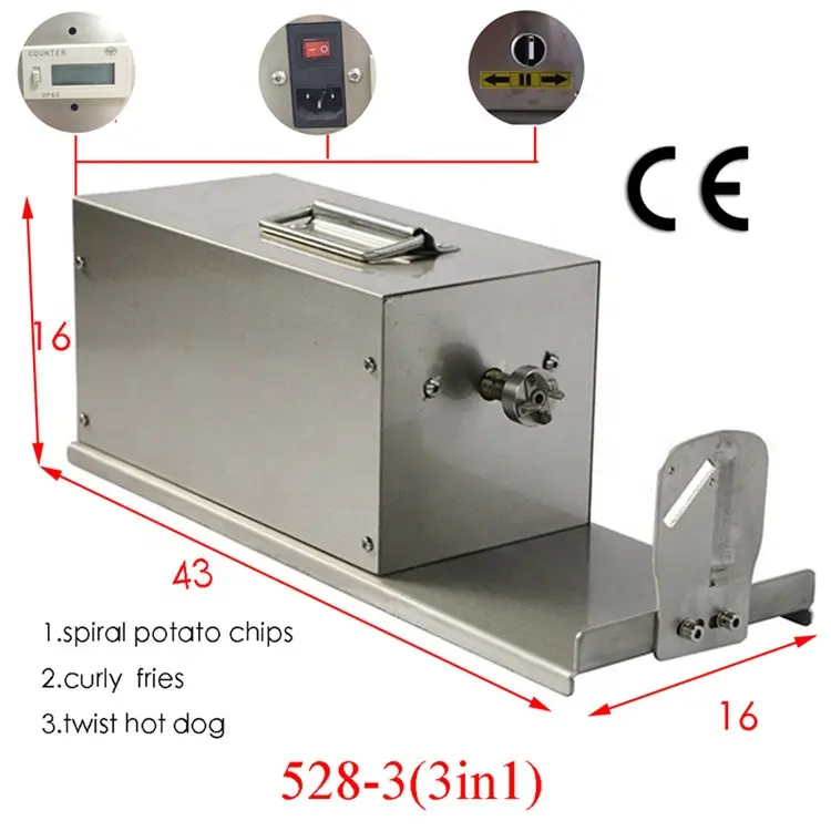 Multifunktion aler Kartoffel-Curly-Frittier schneider/Kartoffelchips-Schneide maschine/Tornado-Kartoffel schneider