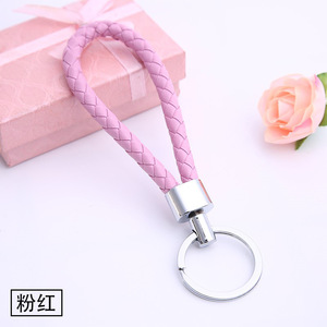 Handmade Woven Leather Keychain <strong>Men</strong> Women Braided Leather Rope <strong>Key</strong> Holder Round Car <strong>Key</strong> <strong>Ring</strong> for Promotional - Product Image 4