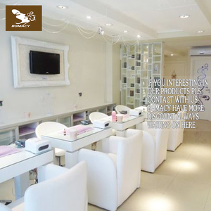 Salón barato vidrio superior mesas de manicura mesas mesa de uñas al por mayor - Product Image 1