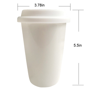 Reutilizable de doble pared con aislamiento de cerámica blanca de viaje <span class=keywords><strong>taza</strong></span> de café con tapa y manga 14 oz no <span class=keywords><strong>soy</strong></span> un papel <span class=keywords><strong>taza</strong></span> - Product Image 2