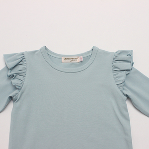 Primavera e Autunno abbigliamento bambino <span class=keywords><strong>t</strong></span> shirt a manica lunga per le ragazze 100% cotone con colletto di pizzo Del Bambino vestiti della ragazza - Product Image 2