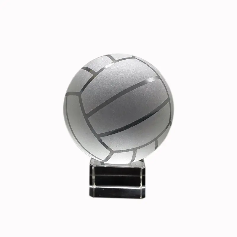 Factory Price Sport Glass Sphere Volleyball Crystal Ball Home Ornament